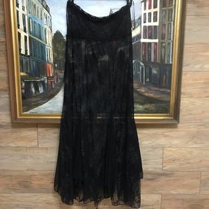 Long lace layering see through skirt